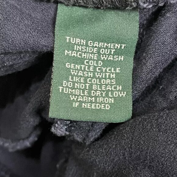 LRL Ralph Lauren Jeans Co. Women 10 Corduroy Pant Classic Straight Black Stretch - Picture 6 of 6